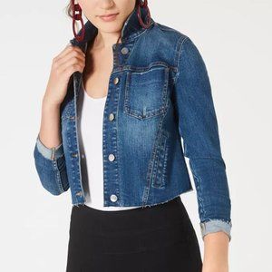 NWT BAR III Seam-Detail Crop Denim Jean Jacket, size M
